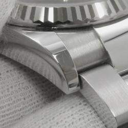 Rolex Silver 18k White Gold Stainless Steel Datejust 126234 Automatic Men's Wristwatch 36 mm
