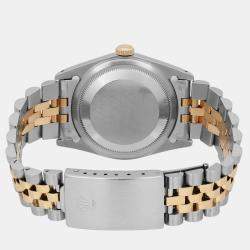 Rolex Champagne Diamond 18K Yellow Gold Datejust 16233 Automatic Men's Wristwatch 36 mm
