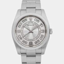 Rolex Silver Stainless Steel Oyster Perpetual 116000 Automatic Men's Wristwatch 36 mm