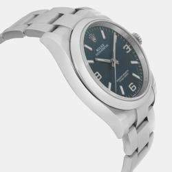 Pre Owned Rolex Blue Stainless Steel Oyster Perpetual 116000 Automatic Men's Wristwatch 36 mm