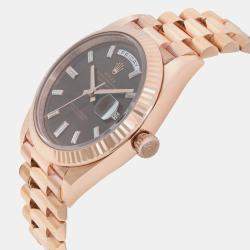 Rolex Chocolate Diamond 18K Rose Gold Date 228235 Automatic Men's Wristwatch 40 mm