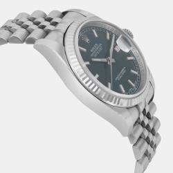 Rolex Blue 18K White Gold Datejust 116234 Automatic Men's Wristwatch 36 mm