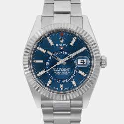 Rolex Blue 18K White Gold Sky-Dweller 326934 Automatic Men's Wristwatch 42 mm