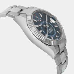 Rolex Blue 18K White Gold Sky-Dweller 326934 Automatic Men's Wristwatch 42 mm