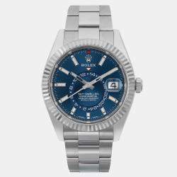 Rolex Blue 18K White Gold Sky-Dweller 326934 Automatic Men's Wristwatch 42 mm