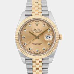 Rolex Champagne Diamond 18k Yellow Gold Datejust 126333 Automatic Men's Wristwatch 41 mm