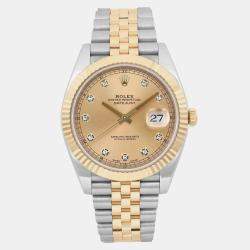 Rolex Champagne Diamond 18k Yellow Gold Datejust 126333 Automatic Men's Wristwatch 41 mm