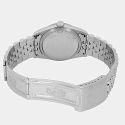 Rolex Cream 18K White Gold Datejust 16234 Automatic Men's Wristwatch 36mm