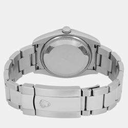 Rolex Black Stainless Steel Oyster Perpetual Date 115200 Automatic Men's Wristwatch 34MM