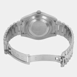 Rolex Brown 18K White Gold Day-Date President 218239 Automatic Men's Wristwatch 41mm