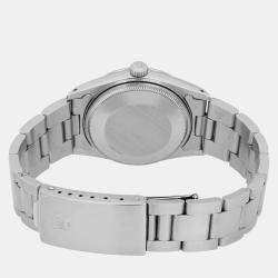 Rolex Silver Stainless Steel Oyster Perpetual Date 15000 Automatic Men's Wristwatch 34mm