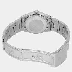Rolex Silver Stainless Steel Oyster Perpetual Date 15000 Automatic Men's Wristwatch 34mm