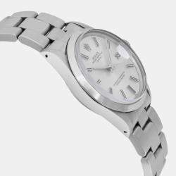 Rolex Silver Stainless Steel Oyster Perpetual Date 15000 Automatic Men's Wristwatch 34mm