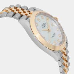 Rolex White MOP Diamond 18K Yellow Gold Datejust 126303 Automatic Men's Wristwatch 41 mm