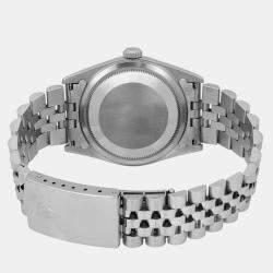 Rolex Silver Stainless Steel Datejust 16220 Automatic Men's Wristwatch 36 mm