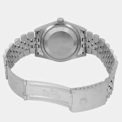 Rolex Silver Stainless Steel Datejust 16220 Automatic Men's Wristwatch 36 mm