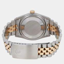 Rolex Champagne 18K Yellow Gold Stainless Steel Datejust 16013 Automatic Men's Wristwatch 36 mm