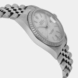 Rolex Silver Stainless Steel Datejust 16220 Automatic Men's Wristwatch 36 mm