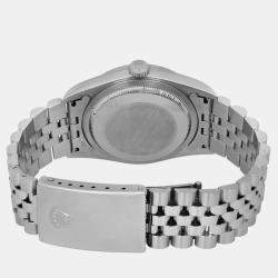 Rolex Silver Stainless Steel Datejust 16220 Automatic Men's Wristwatch 36 mm