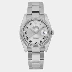 Rolex Silver Stainless Steel Datejust 116234 Automatic Men's Wristwatch 36 mm