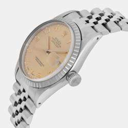 Rolex Champagne Stainless Steel Datejust 16030 Automatic Men's Wristwatch 36mm