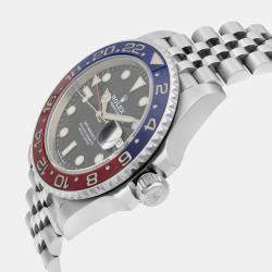 Rolex Black Stainless Steel GMT Master II Pepsi 126710BLRO Automatic Men's Wristwatch 41 mm