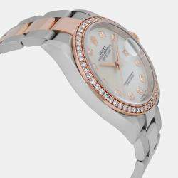 Rolex MOP Diamond 18K Rose Gold Stainless Steel Datejust 126281RBR Automatic Men's Wristwatch 36 mm