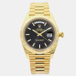 Rolex Black 18K Yellow Gold Day-Date 228238 Automatic Men's Wristwatch 40 mm