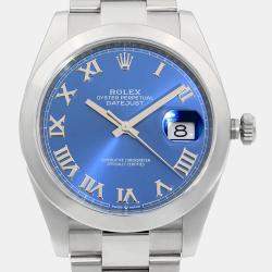 Rolex Blue Stainless Steel Datejust 126300 Automatic Men's Wristwatch 41 mm