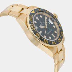 Rolex Black 18K Yellow Gold GMT-Master II 116718 Automatic Men's Wristwatch 40 mm
