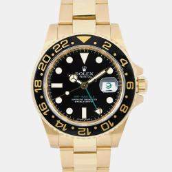 Rolex Black 18K Yellow Gold GMT-Master II 116718 Automatic Men's Wristwatch 40 mm