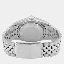 Rolex Silver Stainless Steel Datejust 16014 Automatic Men's Wristwatch 36 mm