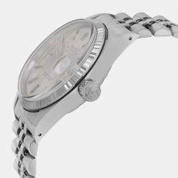 Rolex Silver Stainless Steel Datejust 16014 Automatic Men's Wristwatch 36 mm