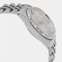Rolex Silver Stainless Steel Datejust 16014 Automatic Men's Wristwatch 36 mm