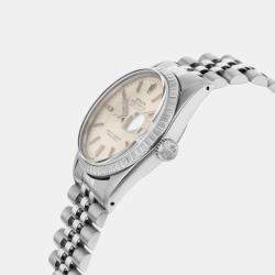 Rolex Silver Stainless Steel Datejust 16030 Automatic Men's Wristwatch 36 mm