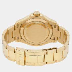 Rolex White 18K Yellow Gold Yacht-Master 16628 Automatic Men's Wristwatch 40 mm