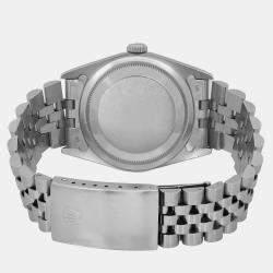 Rolex Silver Stainless Steel Datejust 16220 Automatic Men's Wristwatch 36 mm