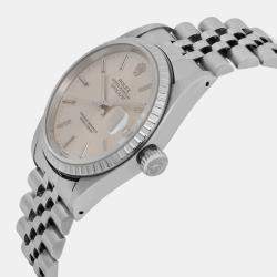 Rolex Silver Stainless Steel Datejust 16220 Automatic Men's Wristwatch 36 mm