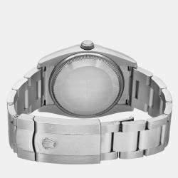 Rolex Black 18K White Gold Oyster Perpetual Date 115234 Automatic Men's Wristwatch 34 mm
