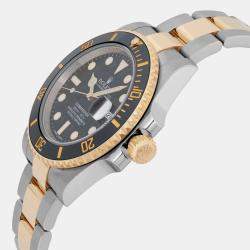 Rolex Black 18K Yellow Gold Stainless Steel Submariner 116613LN Automatic Men's Wristwatch 40 mm