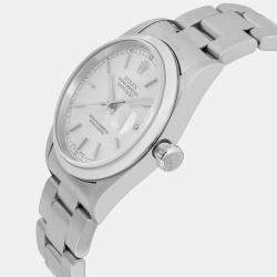 Pre Owned Rolex Silver Stainless Steel Datejust 16200 Automatic Men's Wristwatch 36 mm