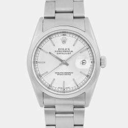 Pre Owned Rolex Silver Stainless Steel Datejust 16200 Automatic Men's Wristwatch 36 mm