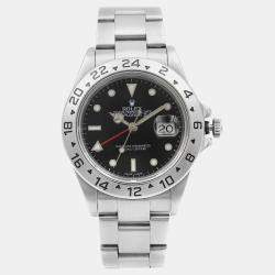 Rolex Black Stainless Steel Explorer II 16570 Automatic Men's Wristwatch 40mm