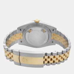 Rolex White MOP Diamond 18K Yellow Gold Stainless Steel Datejust 126333 Automatic Men's Wristwatch 41mm
