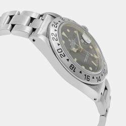 Rolex Black Stainless Steel Explorer II 16570 Automatic Men's Wristwatch 40mm