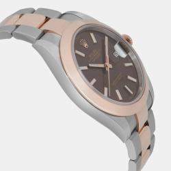Rolex Chocolate 18K Rose Gold Stainless Steel Datejust 126301 Automatic Men's Wristwatch 41mm
