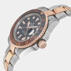 Rolex Black 18K Rose Gold Stainless Steel GMT-Master II Rootbeer 126711CHNR Automatic Men's Wristwatch 40mm
