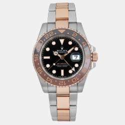 Rolex Black 18K Rose Gold Stainless Steel GMT-Master II Rootbeer 126711CHNR Automatic Men's Wristwatch 40mm