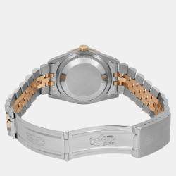 Rolex Custom Green Diamond 18K Yellow Gold Stainless Steel Datejust 16233 Automatic Men's Wristwatch 36mm