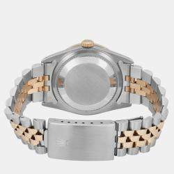 Rolex Custom Green Diamond 18K Yellow Gold Stainless Steel Datejust 16233 Automatic Men's Wristwatch 36mm